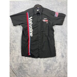 UniFirst Mens 17.5 Black Valvoline Work Shirt 150 Years Patch Mechanic Uniform
